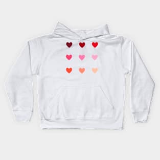 Mini Valentines Hearts Sticker Pack Kids Hoodie